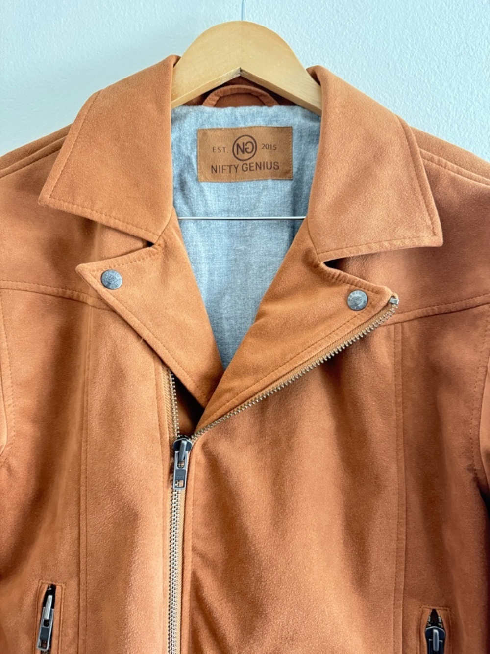 Nifty Genius Tan Rider Moto Jacket size Small - Picture 6 of 7